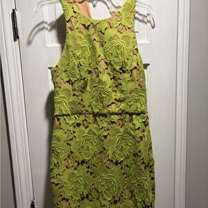Adelyn Rae Lime Green Lace Mini Dress